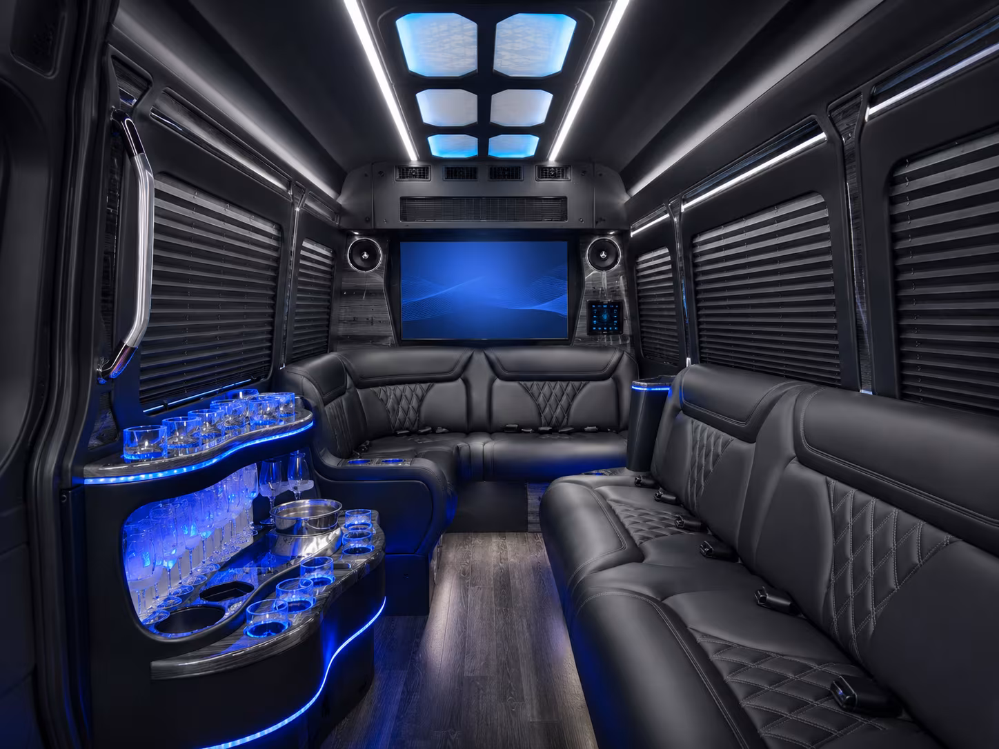 livermore 50 passenger party bus inside